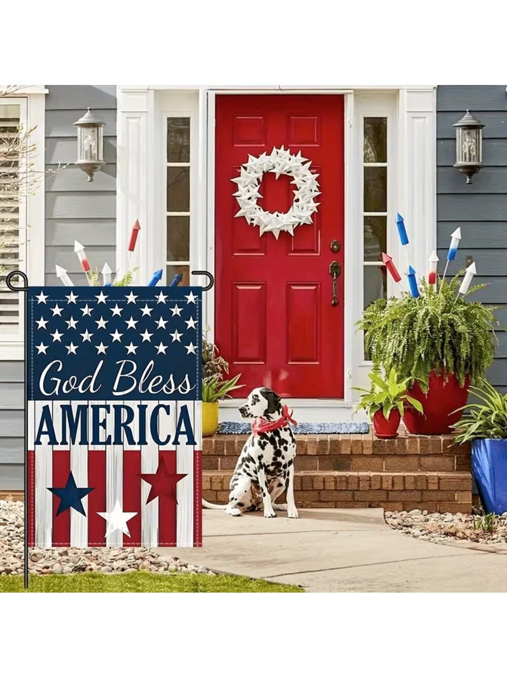 Independence Day Retro Garden Flag 17.7" x 11.8" American Flag Patriotic Yard
